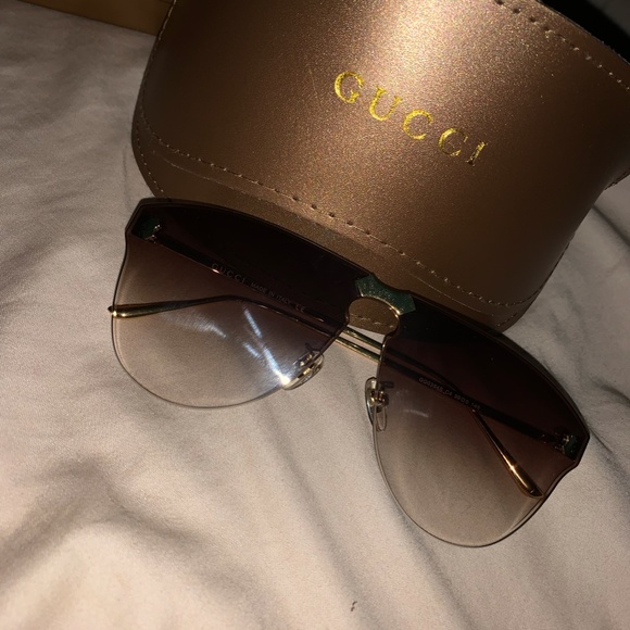 Gucci Rimless Sunglasses Black and Gold